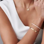 18k Half Eternity Baguette and Round Diamond Bangle - Image 5