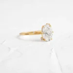 14k Solid Gold Oval Cut Moissanite Diamond Engagement Ring - Image 7
