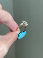 3.5 Carat Brilliant Oval Cut Moissanite Engagement Ring - Image 6