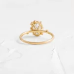 14k Solid Gold Oval Cut Moissanite Diamond Engagement Ring - Image 6