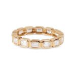 Emerald Cut Moissanite Eternity Band in 14k gold