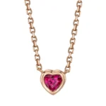14K Solid Gold Ruby heart necklace