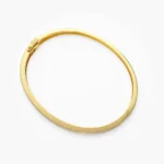 18k Half Eternity Baguette and Round Diamond Bangle - Image 2