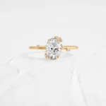 14k Solid Gold Oval Cut Moissanite Diamond Engagement Ring - Image 2