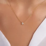 Diamond Solitaire Necklace | Single Diamond Necklace | Solitaire Necklace - Image 2