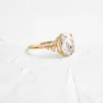 14k Gold 1.51ct. Rose Cut Oval Lab-Grown Diamond Engagement Ring - Image 4