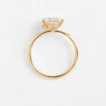 14k Solid Gold Round Cut Moissanite Diamond Engagement Ring - Image 2
