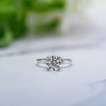 18k White Gold Lab-Created Diamond Classic Solitaire Ring - Image 3