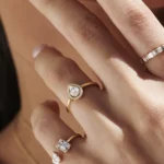 14k Pear Shape Illusion Setting Diamond Engagement Ring - Image 9
