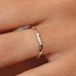 18k Burnish Set Natural Diamond Wedding Ring - Image 2