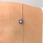 18k Solid Gold Flower Bracelet - Image 3