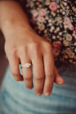 14k Solid Gold Oval Cut Moissanite Engagement Ring - Image 4