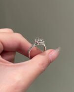 14K Solid Gold 1 Carat Moissanite Engagement Ring - Image 5