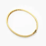 18k Baguette & Round Diamond Bangle Bracelet - Image 4