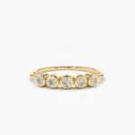 14K Gold Bezel Set Diamond Wedding Band