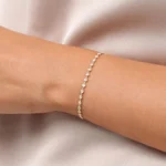 14K Gold Bezel Setting Moissanite Diamond Tennis Bracelet - Image 9