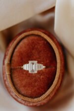 14k Solid Gold 1.04 ct Emerald Cut Pale Lab-Grown Champagne Diamond Ring - Image 2