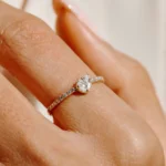14k Pear Shape Illusion Setting Diamond Engagement Ring - Image 2