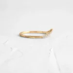 18K Solid Gold Lab-Grown Diamond Custom Curved Wisp Band - Image 2
