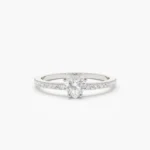 14k Heart-Shaped Natural Diamond Ring, Natural Diamond Ring