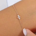 14K Gold Baguette and Round Moissanite Diamond Mix Bracelet - Image 6