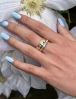 Emerald Cut Moissanite Eternity Band in 14k gold - Image 2