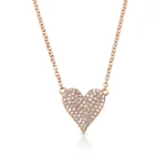 14K Solid Gold Reversible White Diamond And Red Ruby Heart Necklace - Image 3