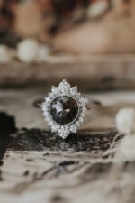 18K Solid Gold Rustic Lab Grown Diamond Ring - Image 6