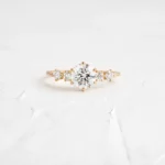 14k Solid Gold Round Cut Lab-Grown Diamond Engagment Ring