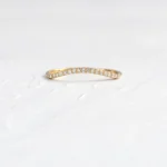 18K Solid Gold Lab-Grown Diamond Custom Curved Wisp Band - Image 4