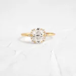14k Solid Gold Oval Cut Lab-Grown Diamond Ring