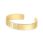 Personalized Diamond Date Cuff Bracelet