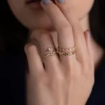 14k Solid Gold Lab-Grown Diamond Flurry Ring in Rose Cut Diamond - Image 5