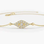 14k Gold Lab-Grown Diamond Evil Eye Bracelet - Image 2