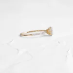 18K Solid Gold Oval Cut Champagne Diamond Ring - Image 5