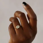 14k Solid Gold  Emerald Cut Lab-Grown Diamond Engagement Ring - Image 3