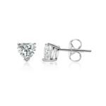 Heart Shape Moissanite Diamond Earring | Heart Moissanite Diamond Stud Earring | 1 Carat Earring - Image 3