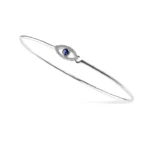 14K Solid Gold Open Evil Eye Latch Bracelet