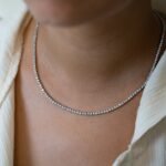 14K Gold 8 CT Moissanite Diamond Tennis Necklace - Image 4