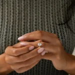 18K Solid Gold Pave Band, Oval Cut 1.5 ct Lab-Grown Diamond Ring - Image 6