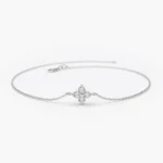 18k Gold Moissanite Diamond Clover Bracelet - Image 7