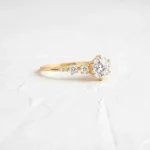14k Solid Gold Round Cut Lab-Grown Diamond Engagment Ring - Image 2