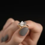 14k Solid Gold Pear Cut Lab-Grown Diamond Ring