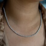 14K Gold 8 CT Moissanite Diamond Tennis Necklace - Image 5