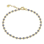 18k Solid Gold Sapphire Bezel Set Tennis Bracelet