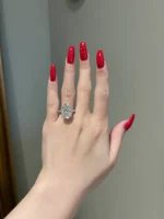 14K Solid Gold10 Carat Oval Moissanite Diamond Ring - Image 3