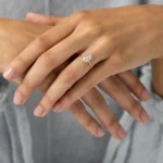 14k Solid Gold Oval Cut Moissanite Diamond Engagement Ring - Image 8