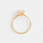 14k Solid Gold Moissanite Diamond Radiant Cut Engagement Ring - Image 2