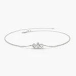 14K Gold Baguette and Round Moissanite Diamond Mix Bracelet - Image 7