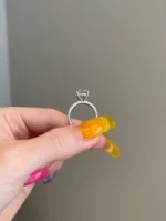 3 Carat Brilliant Round Moissanite Engagement Diamond Ring - Image 5